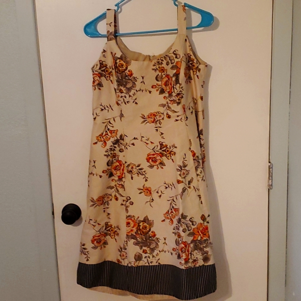 Beautiful fall toned sleeveless sheath dress